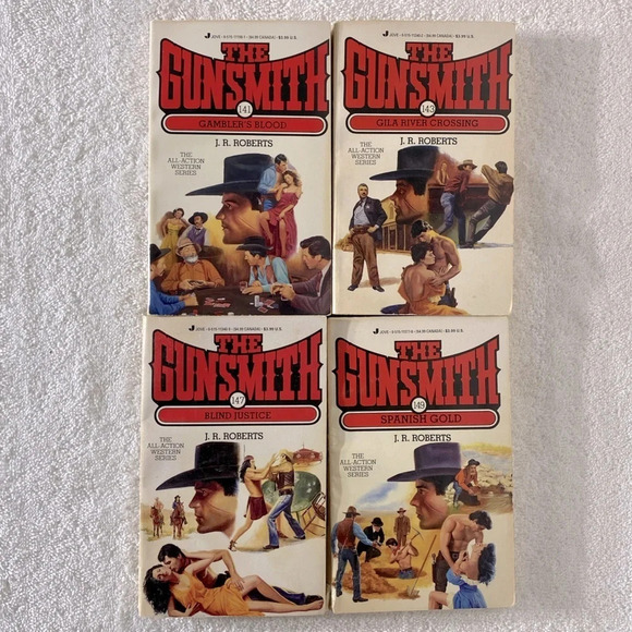 Vintage The Gunsmith All Action Western Romance Novel x4 - Picture 1 of 13